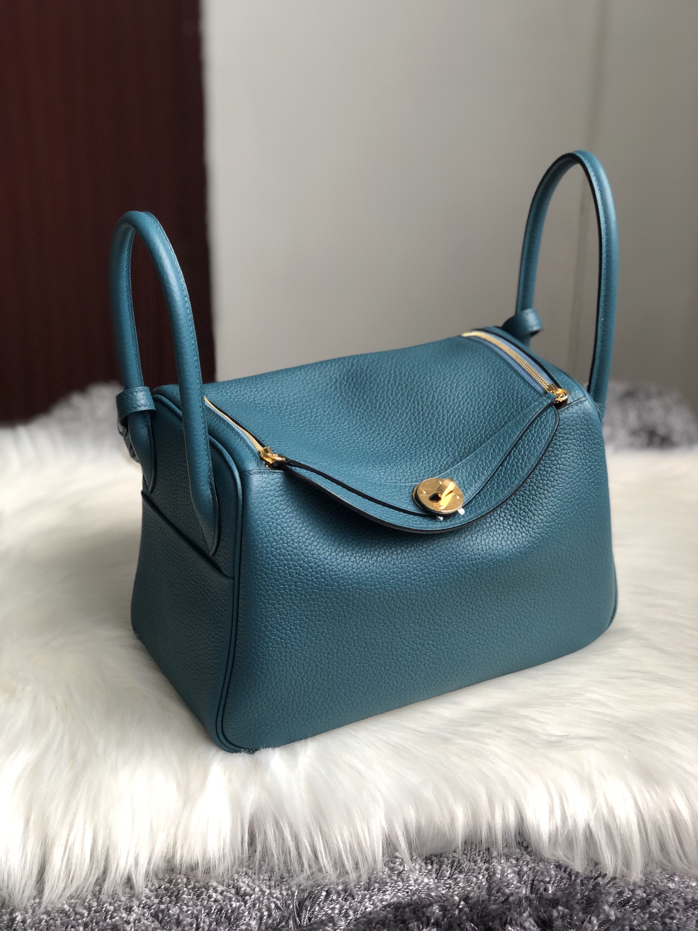 에르메스 린디백26 베르트보스포르 금장 소가죽